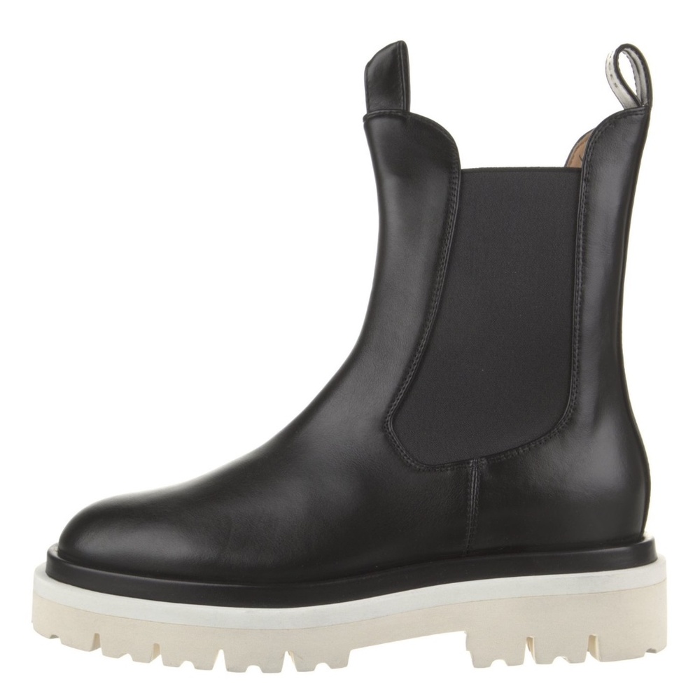 DEAR FRANCES TONY LEATHER CHELSEA BOOTS BLACK AND WHITE 38 ( 37.5/ 7.5 US)